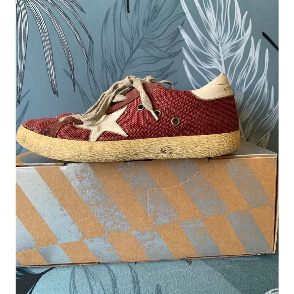 Golden Goose Superstar Red White SNEAKERS GYM SHOES women’s sz 36 5.5 6 WORN